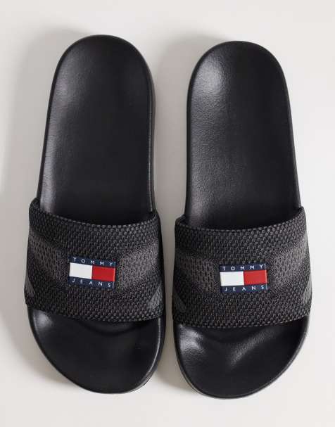 Tommy Jeans slides with logo in black - view 1