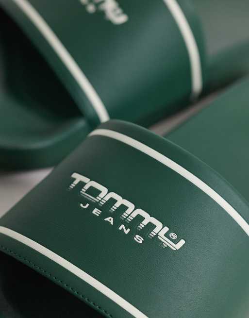 Tommy Jeans slides with logo in green, 2 of 4