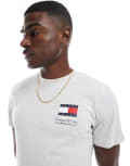 [Tommy Jeans] Tommy Jeans slim essential flag t-shirt in grey XS Silver Grey