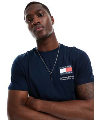 slim essential flag t-shirt in navy-Blue