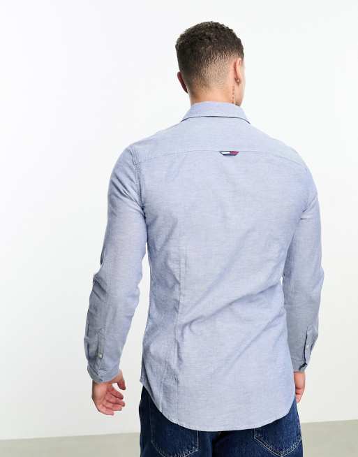 Tommy Jeans - Slim-fit Oxford overhemd in marineblauw, 2 van 4