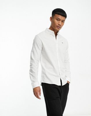 Tommy Jeans slim fit oxford shirt in white - ASOS Price Checker