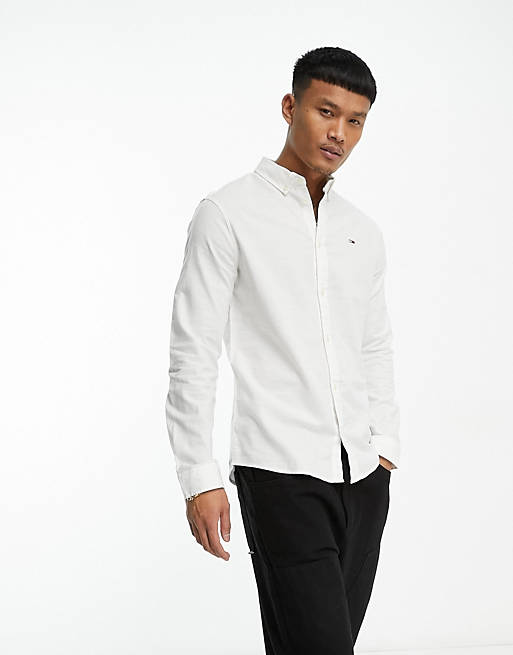 Tommy Jeans slim fit oxford shirt in white