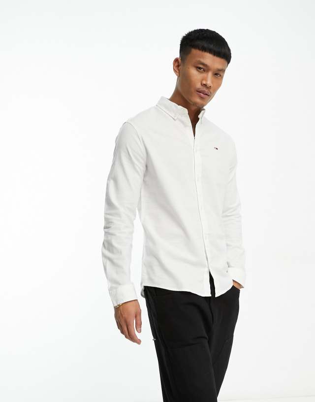 Tommy Jeans slim fit oxford shirt in white