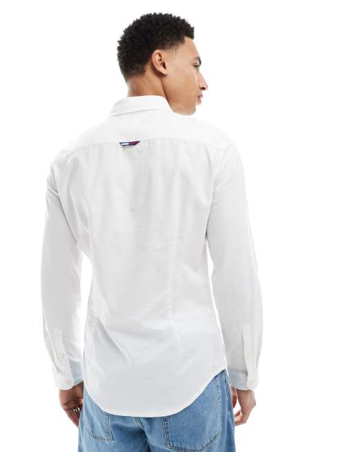 Tommy Jeans slim fit oxford shirt in white