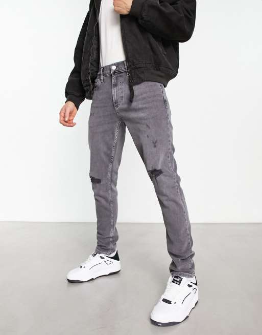 Tommy Jeans slim fit ripped jeans in grey ASOS