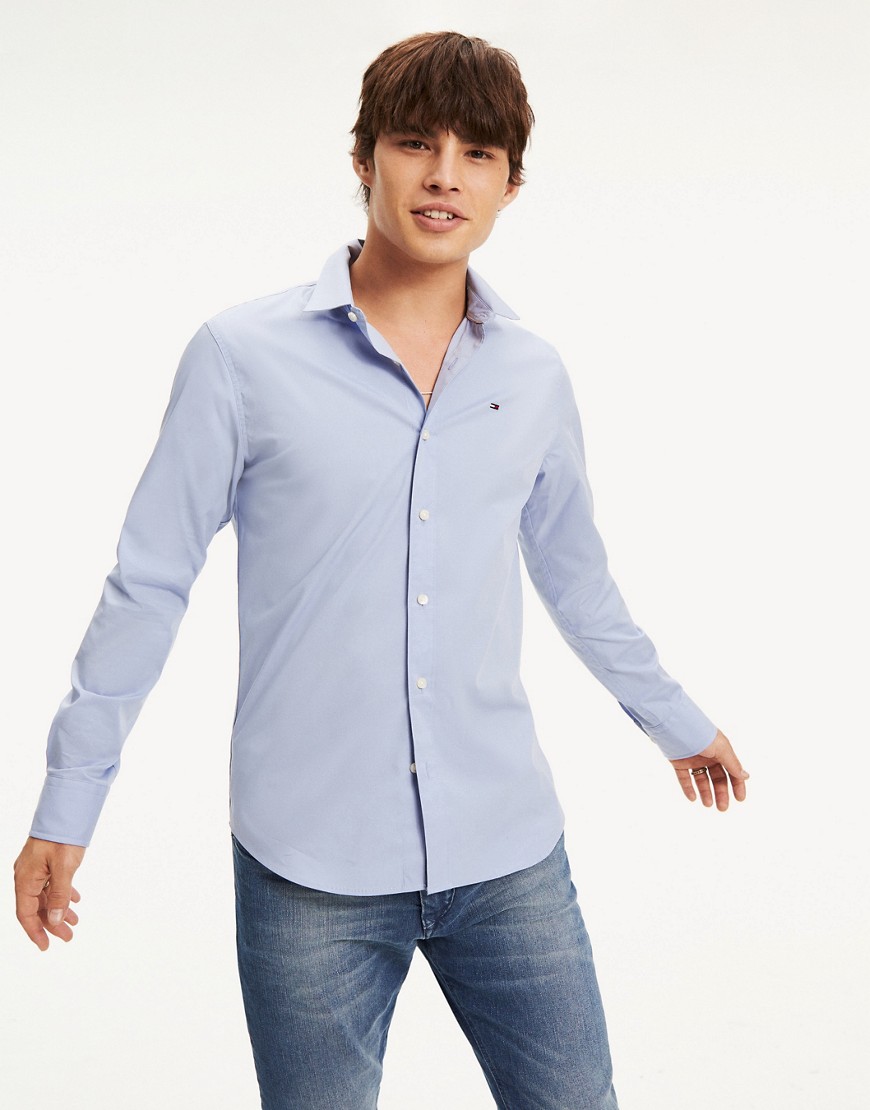 Tommy Jeans slim fit stretch shirt in blue