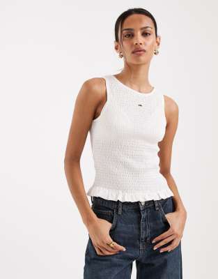 Slim-Fit-Trägertop in Weiß Weiß XL