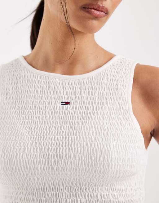 Tommy Jeans slim fit vest in white, 3 of 4