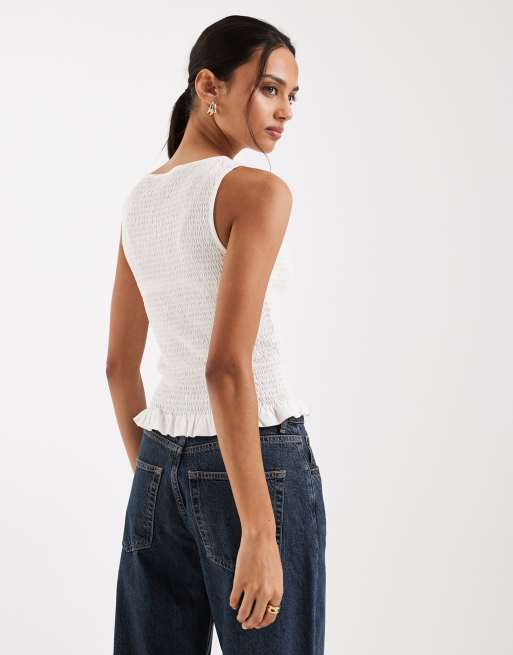 Tommy Jeans slim fit vest in white, 4 of 4