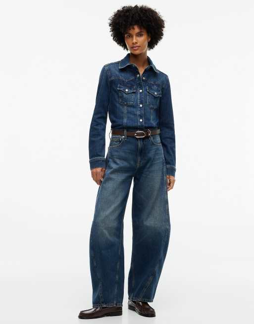 Tommy Jeans Slim fit western denim shirt in denim dark, 2 of 6