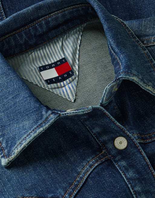 Tommy Jeans Slim fit western denim shirt in denim dark, 6 of 6