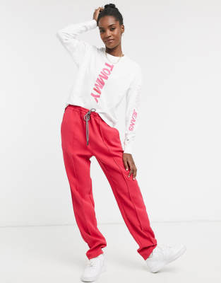 bright pink joggers