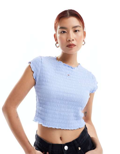 Tommy Jeans slim smock T-shirt in blue