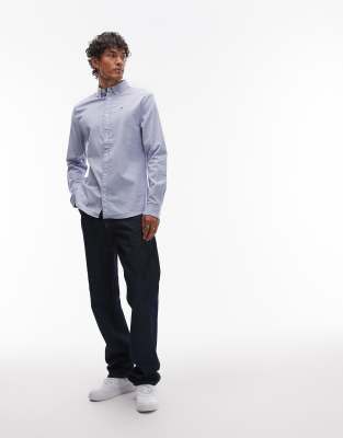 Tommy Jeans Slim Stretch Oxford Shirt In Blue