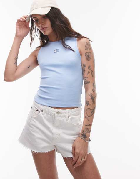 Tommy Jeans slim tank top in light blue - view 1