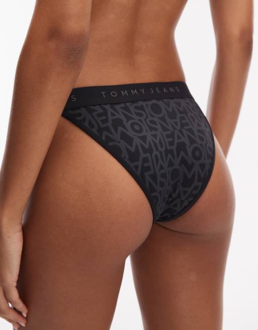 Tommy Jeans - Slip bikini cheeky neri con stampa del logo , 2 di 4