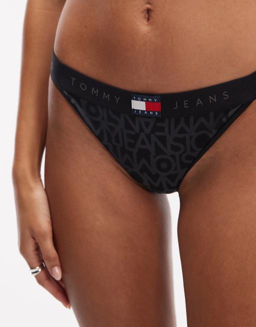 Tommy Jeans - Slip bikini cheeky neri con stampa del logo , 4 di 4