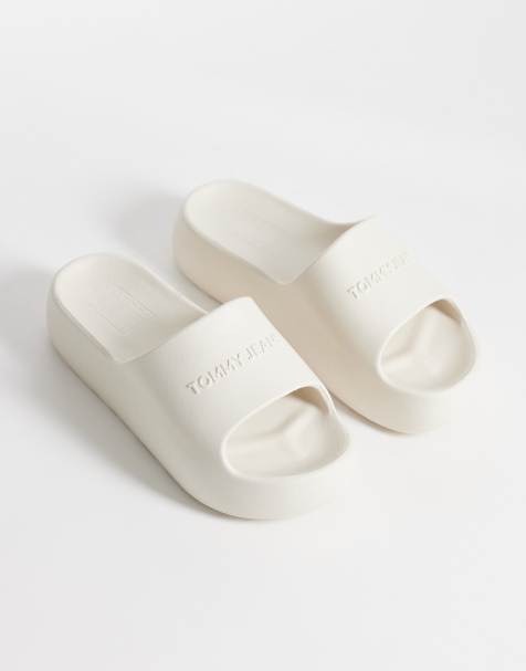 Tommy Jeans - Slippers met dikke zool in wit - view 1