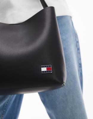 Tommy Jeans Slouchy Square Shoulder Bag In Black