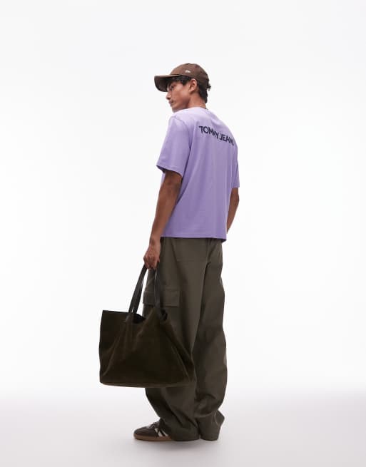 Tommy Jeans - Sløret lilla oversized T-shirt med logoprint på ryggen, 2 af 4