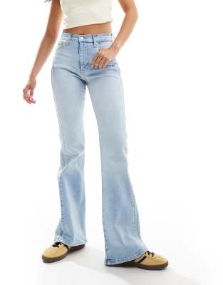 Tommy Jeans Slyvia high rise flare jeans in light wash-Blue