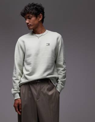 small badge sweatshirt in sage green