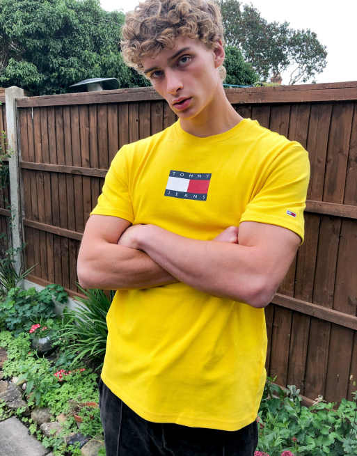 Yellow tommy deals jeans t shirt