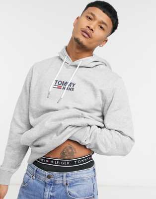 tommy jeans small logo white hoodie