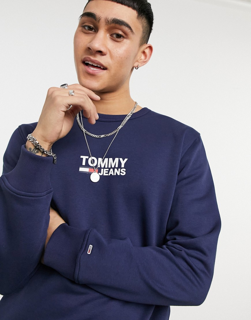Tommy Jeans small chest logo sweatshirt in black