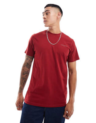 small chest logo t-shirt in burgundy-Red