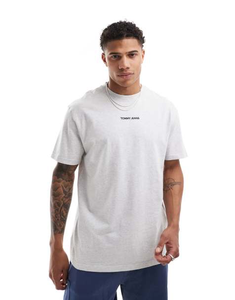 Tommy Jeans small logo t-shirt in grey - view 1