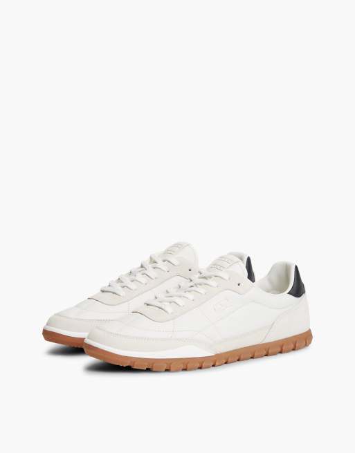 Tommy Jeans Sneaker aus Leder mit Materialmix in Weiß mit flachem Profil, 2 von 7