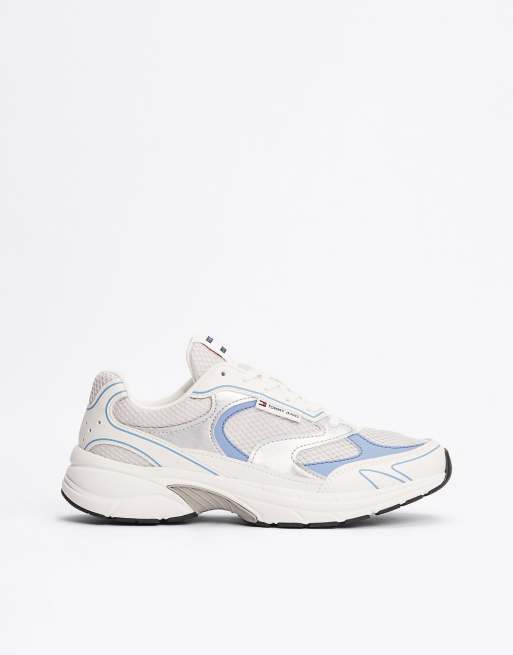 Tommy Jeans – Sneaker in Weiß mit Metallic-Kontrast
