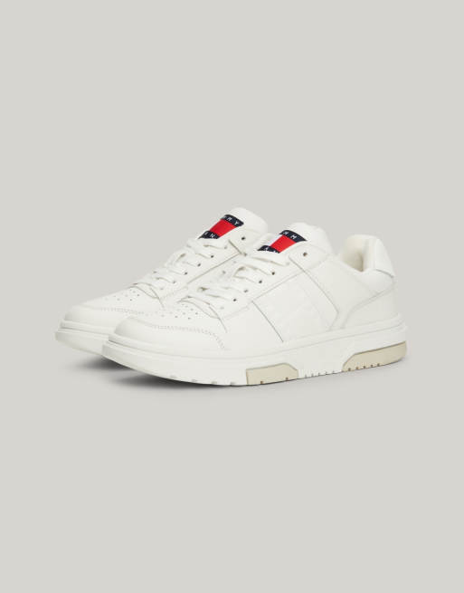 Tommy Jeans – Sneaker in Weiß mit Strukturmix