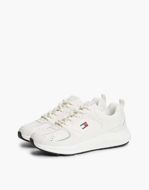 Tommy Jeans Sneaker mit Materialmix und grober Sohle in Weiß, 2 von 7