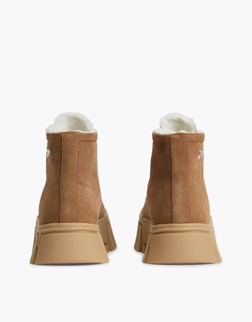 Tommy Jeans Sneaker mit Plateausohle aus Wildleder und warmer Fütterung in Braun, 4 von 7