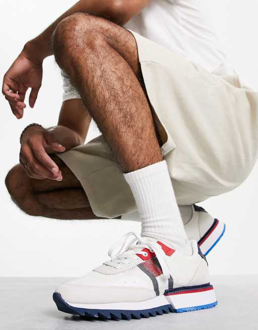 Tommy Jeans Sneakers bianche rétro con suola a carrarmato alta