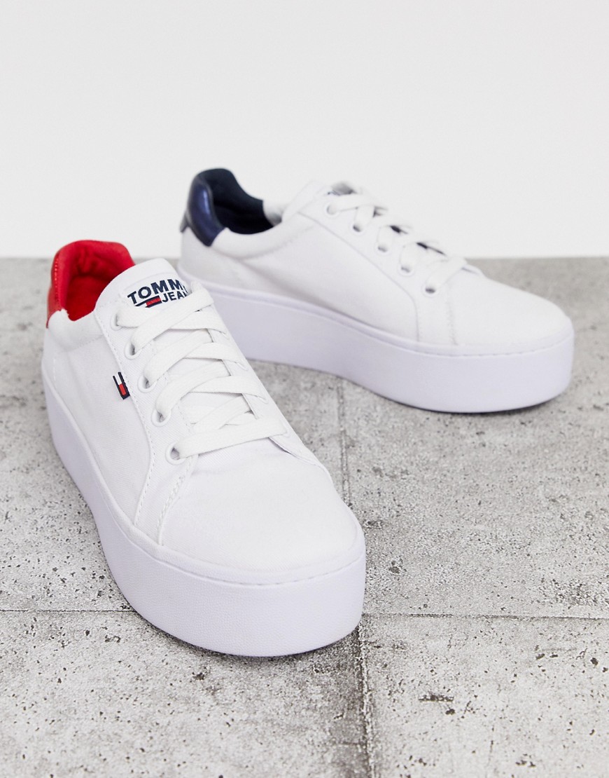 Tommy Jeans - Sneakers met plateauzool en vlaglogo-Wit