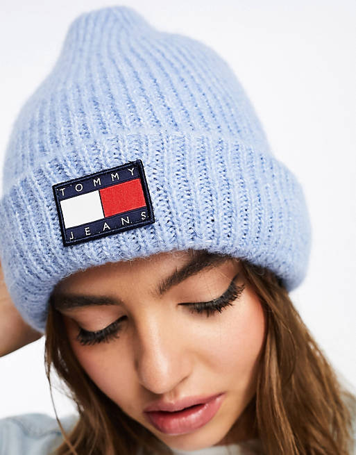 Tommy Jeans soft ready beanie hat in chambray blue | ASOS