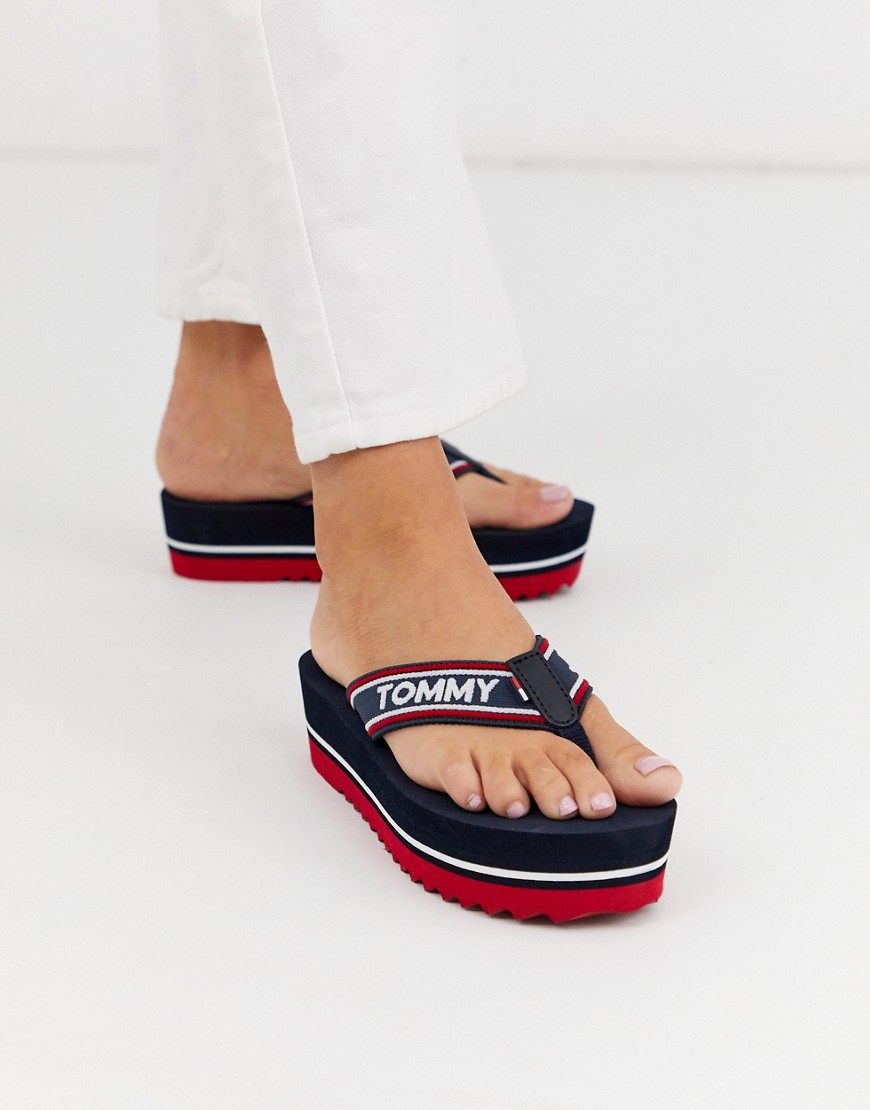Tommy Jeans – Sommarsandaler i flatform-modell-Marinblå