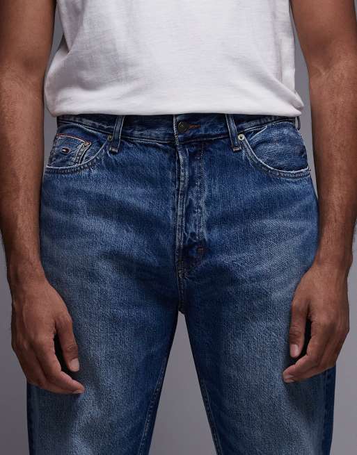 Tommy Jeans Sonny regular tapered selvedge jeans in mid wash, 4 of 5
