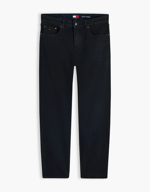 Tommy Jeans Sonny tapered leg black jeans in denim blue black, 7 of 7