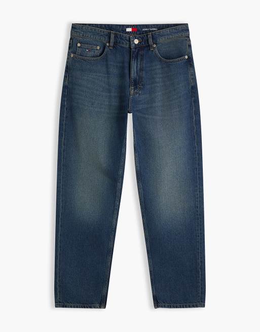 Tommy Jeans Sonny tapered leg whiskered jeans in denim dark, 7 of 7