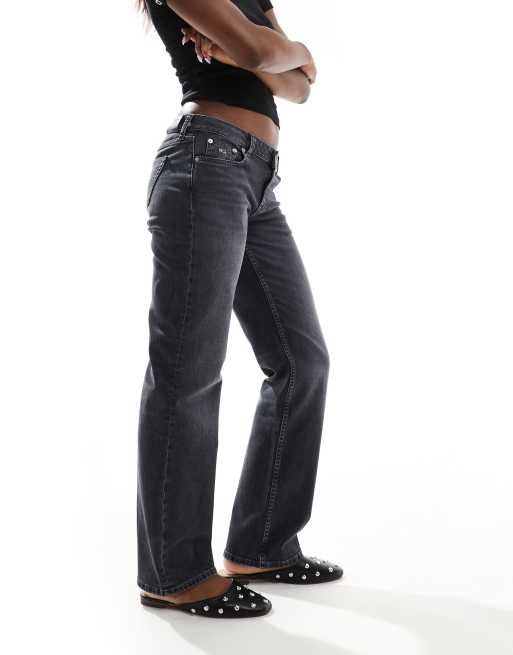 Tommy Jeans – Sophie – Czarne jeansy z niskim stanem i prostymi nogawkami