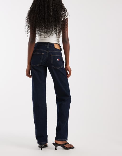 Tommy Jeans - Sophie - Jean droit taille basse - Bleu foncé délavé, 2 de 5
