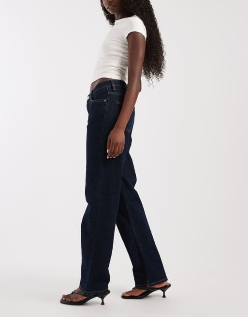 Tommy Jeans - Sophie - Jean droit taille basse - Bleu foncé délavé, 3 de 5