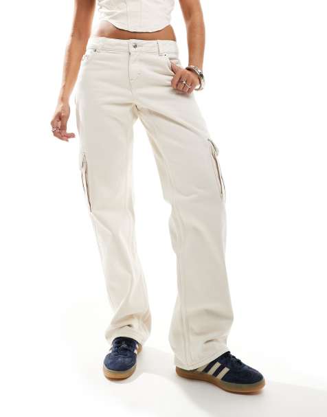 Tommy Jeans Sophie denim cargo pants in off white