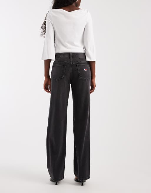 Tommy Jeans Sophie low rise straight fit jeans in black, 2 of 5