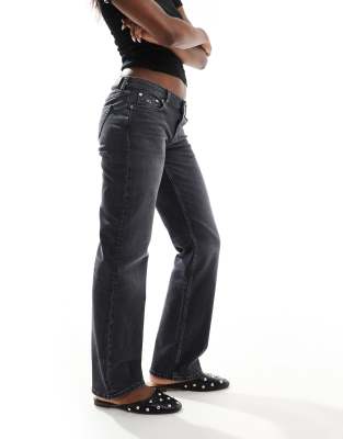 Sophie low rise straight jeans in black